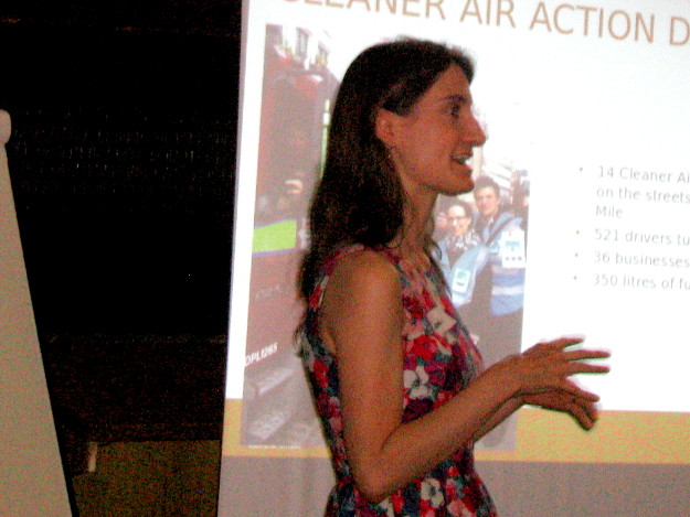 Caroline from Global Action Plan presenting the clean air projects which they've undertaken